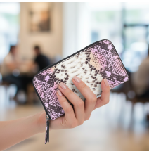 Kígyó motívumú pénztárca 1445 fukszia