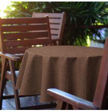 Kerek kerti terítő Ø 150 cm barna lenvászon-utánzat