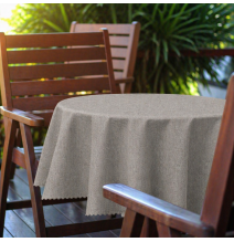 Kerek kerti terítő Ø 150 cm világos szürke lenvászon-utánzat