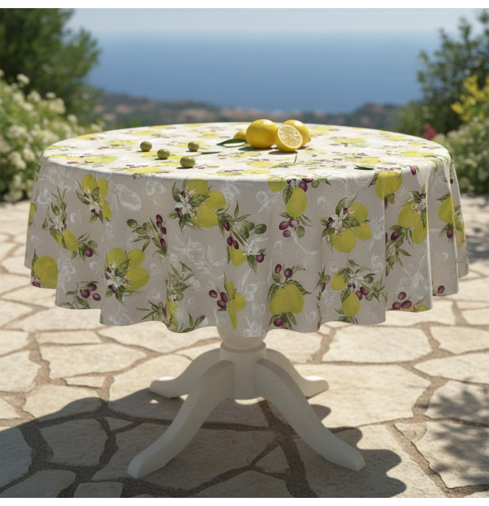 Kerek terítő citrom olajbogyóval