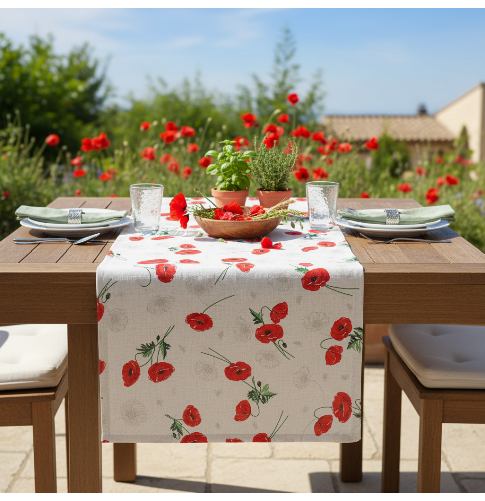 Terítő piros vadmák