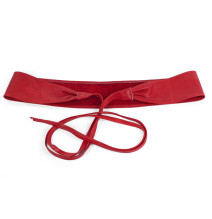 Női bőr öv, csipke, 839 piros