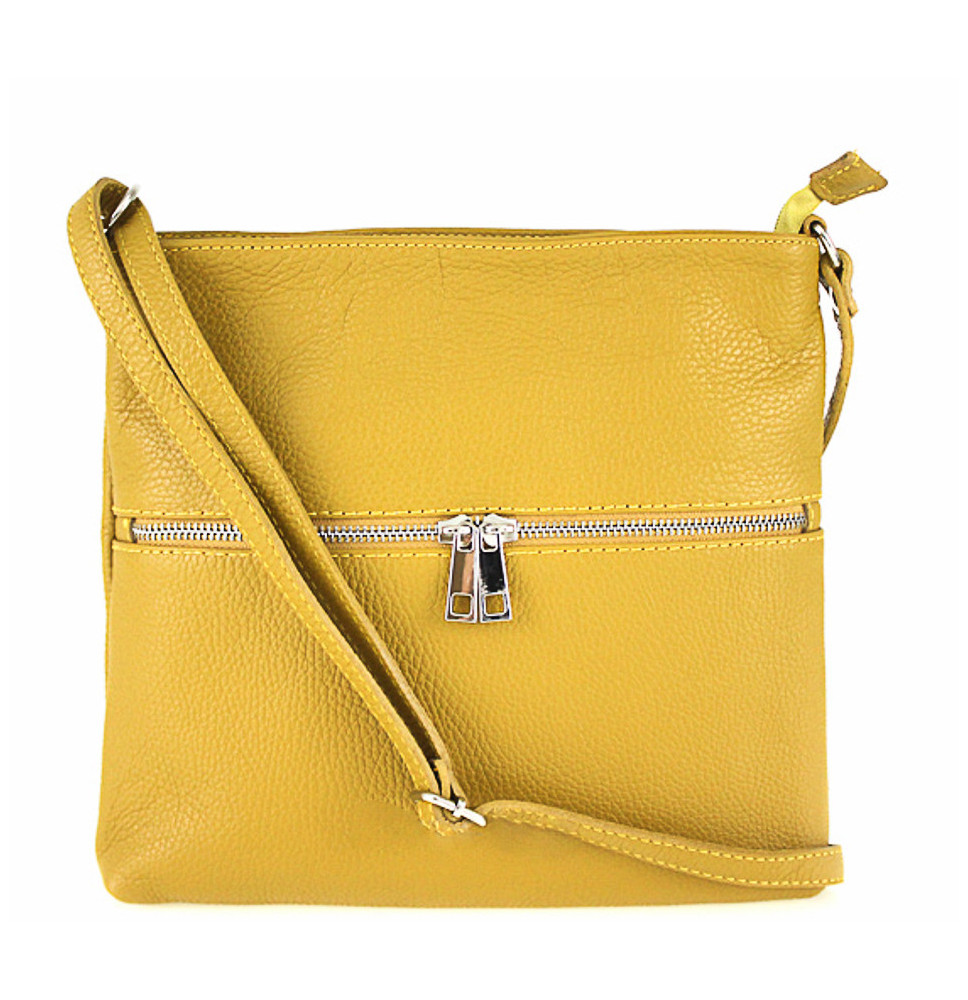 Bőr válltáska 147 okker. Olaszországban gyártva