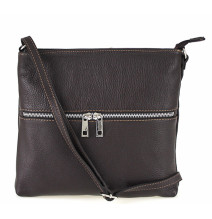 Bőr válltáska 147 sötétbarna, Olaszországban gyártva