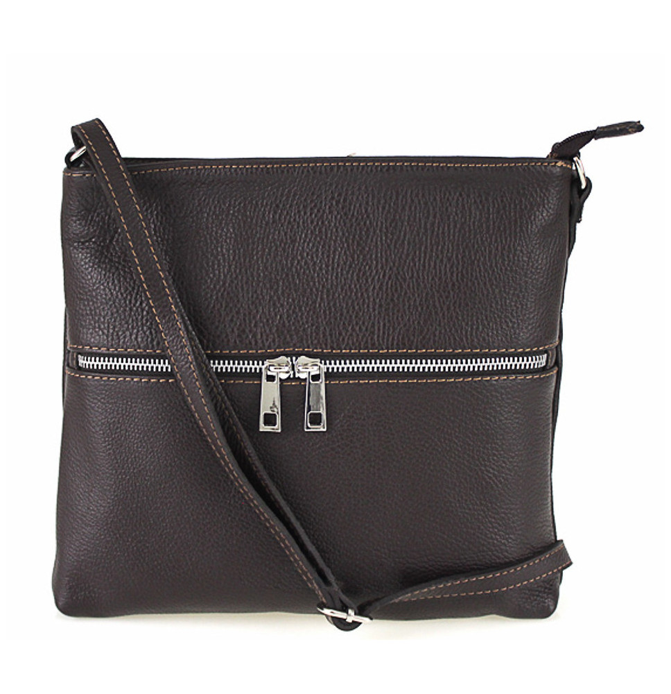 Bőr válltáska 147 sötétbarna, Olaszországban gyártva