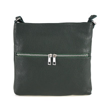 Bőr válltáska 147 sötétzöld. Made in Italia