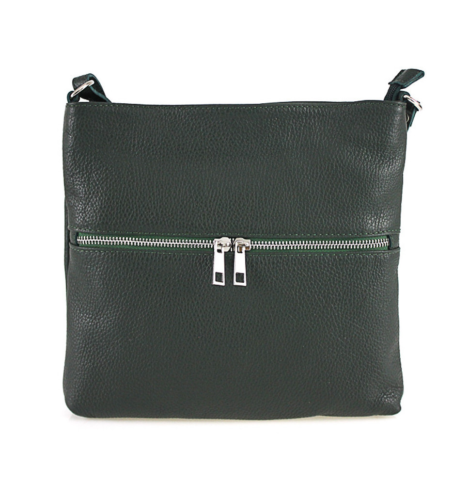 Bőr válltáska 147 sötétzöld. Made in Italia